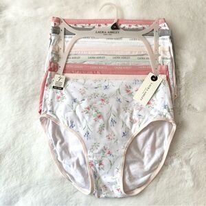 NWT Laura Ashley 7 Pair Brief Panties Underwear Medium Cotton Spandex Floral